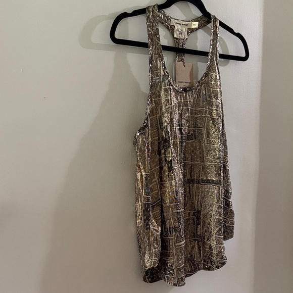 Isabel Marant pour H&M Silver and Gold racer back Tank Top - size 6 - NWT - Picture 1 of 9